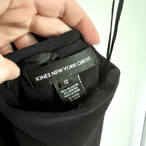 Black halter style Jones New York Dress with brown beaded detail. - Picture 3 of 3